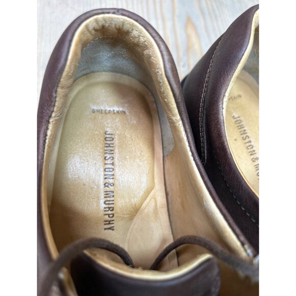 Johnston & Murphy Mens 9.5M Brown Leather Dress Shoes Sheepskin Insole main image 5